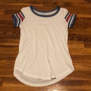 Maurices white baseball t-shirt